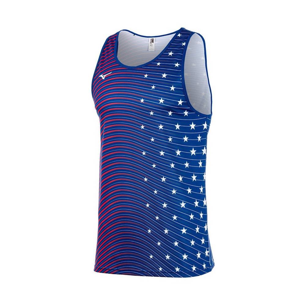 Camiseta De Tirantes Mizuno Printable Hombre Azul Marino España TFRO-32407